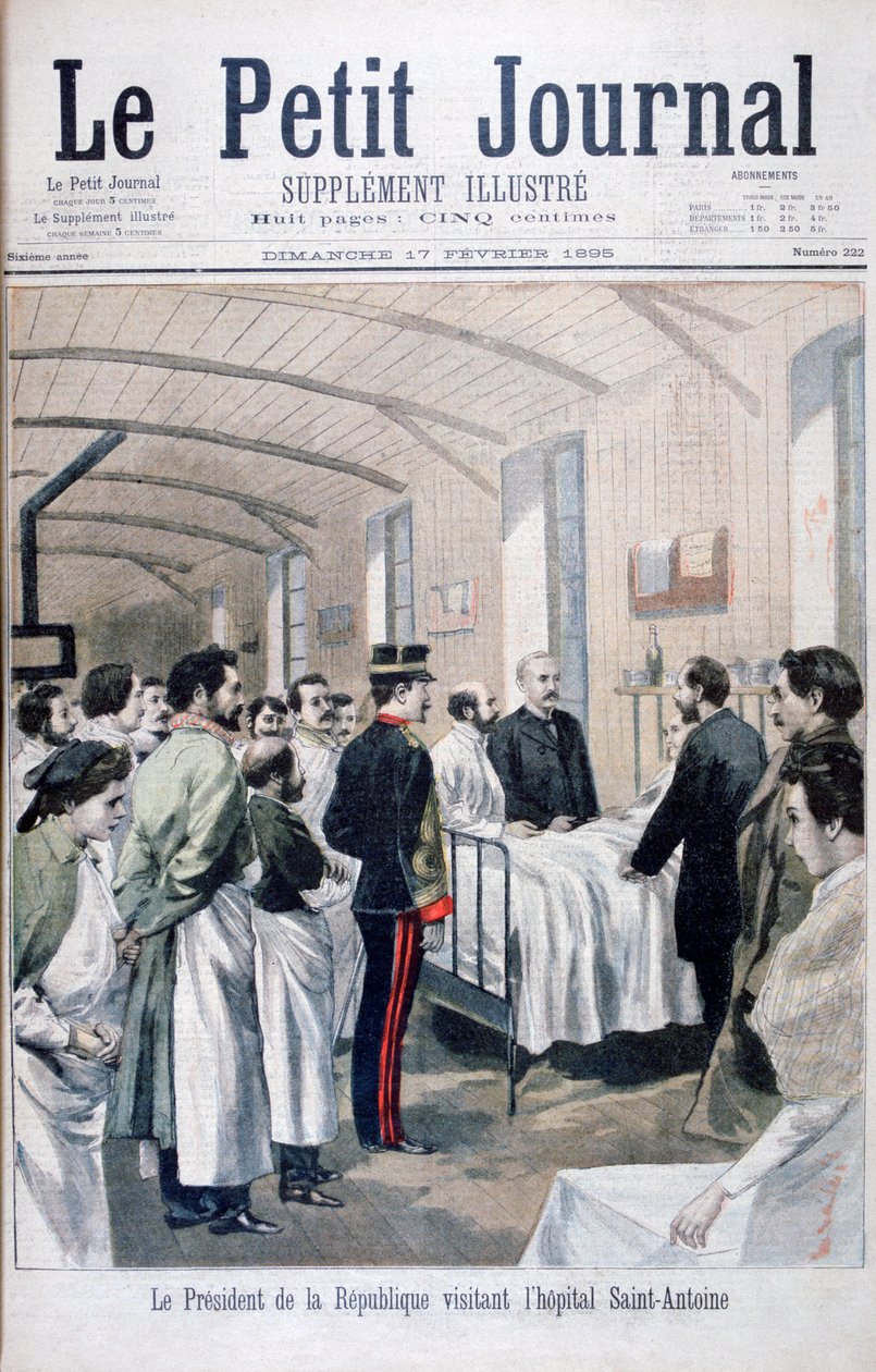 رئيس الجمهورية فيليكس فوري ، في زيارة لمستشفى سانت أنطوان ، باريس ، 1895 بواسطة غير معروف