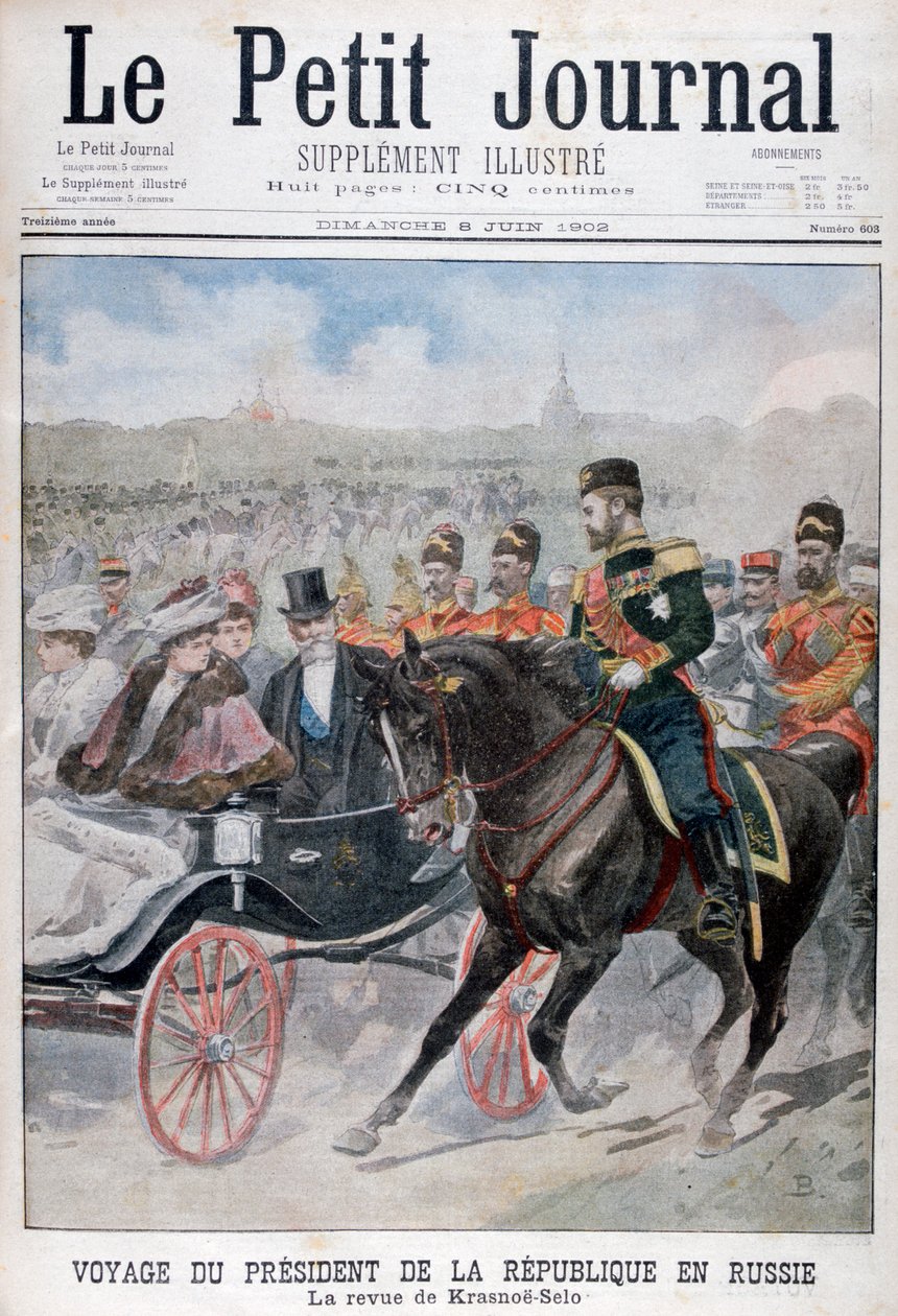 رئيس جمهورية فرنسا يستعرض القوات ، كراسنوي سيلو ، روسيا ، 1902 بواسطة غير معروف