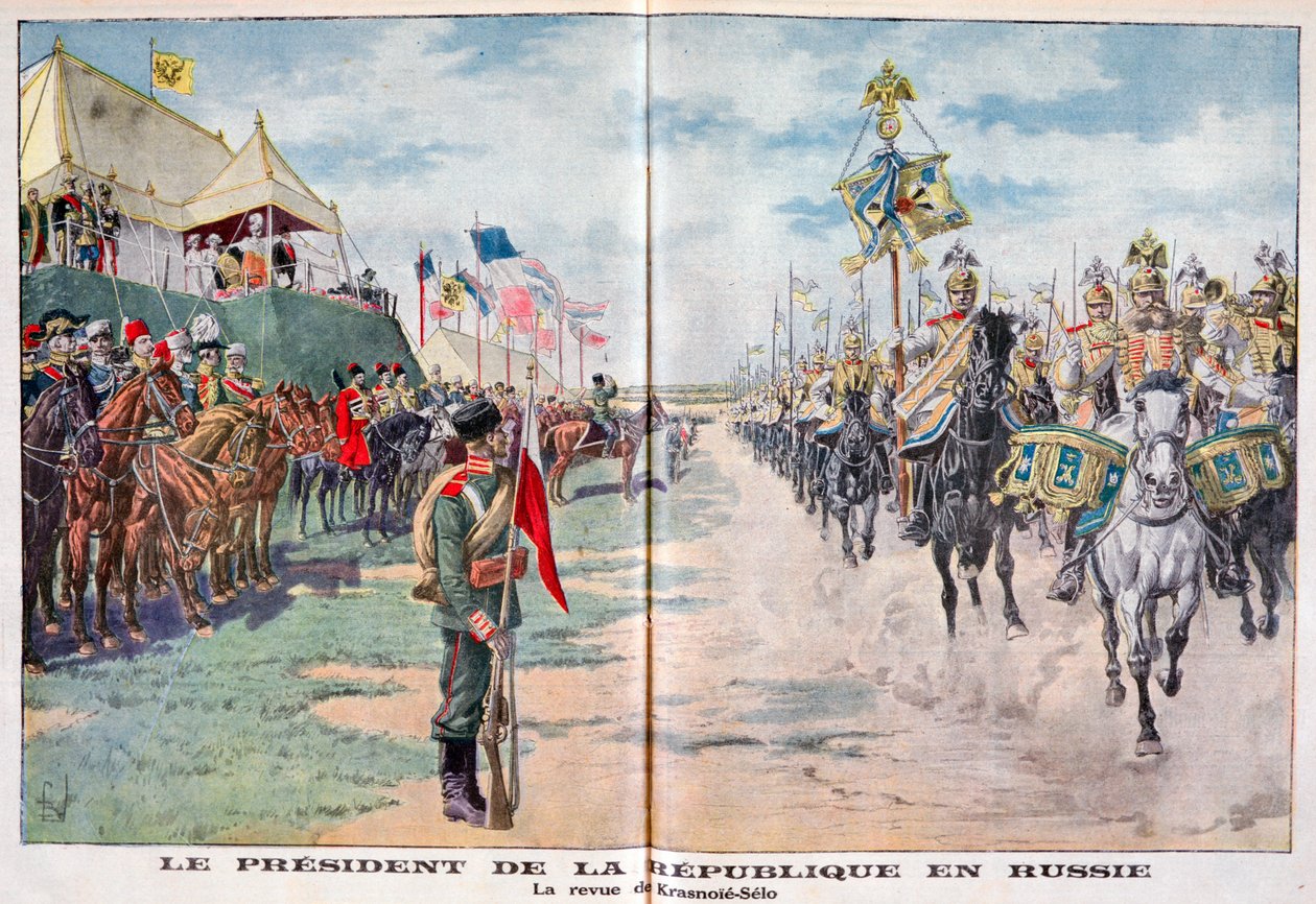 رئيس الجمهورية يستعرض القوات الروسية ، كراسنوي سيلو ، روسيا ، 1914 بواسطة غير معروف