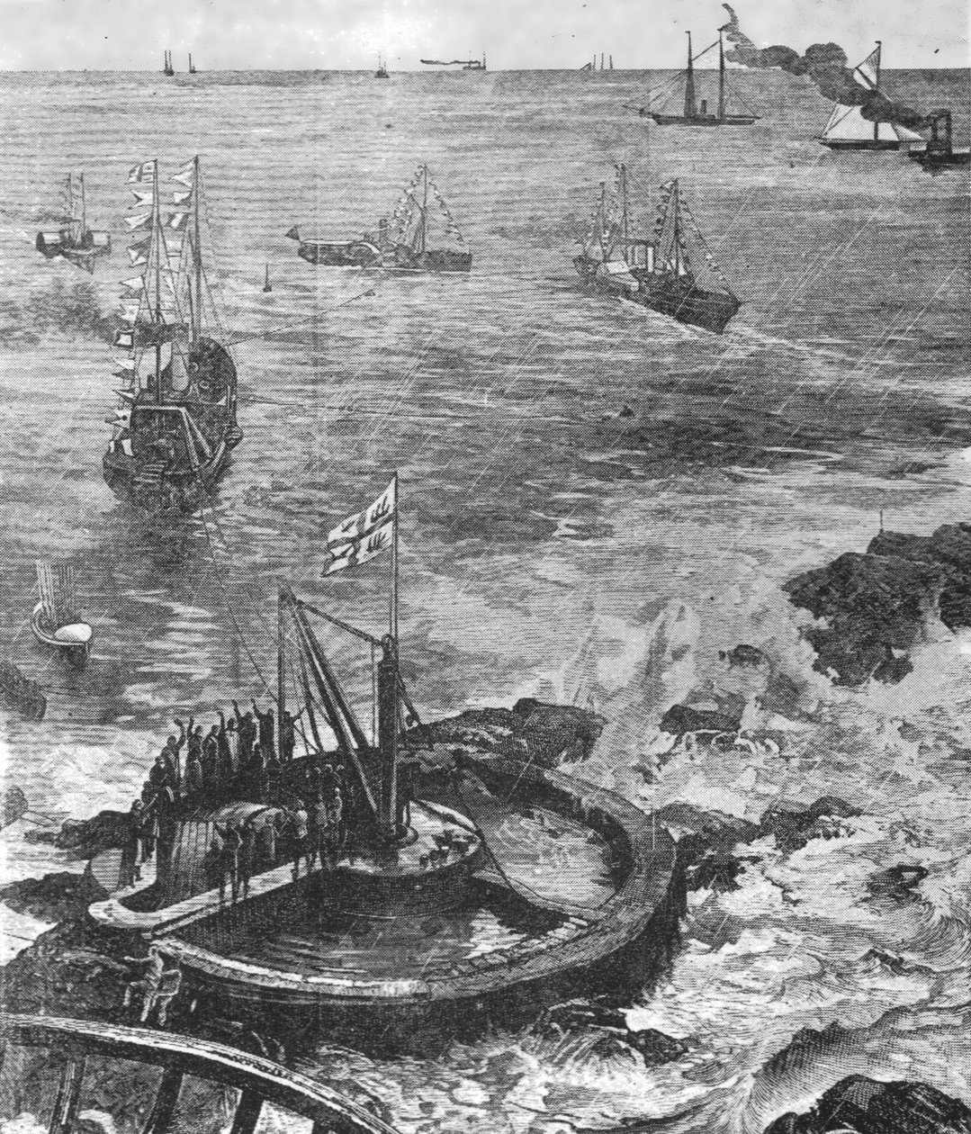 أمير ويلز ... وضع حجر الأساس لمنارة إديستون الجديدة ... 1879 ، 1901. بواسطة غير معروف