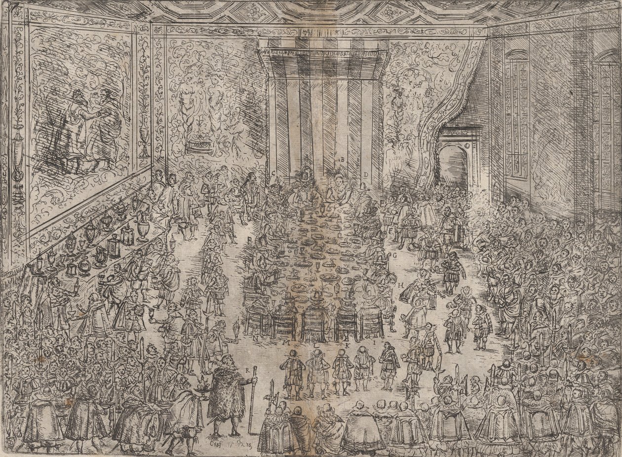 The Princely Meal Die Fürstliche Mahlzeit ، من سلسلة تصور حفل زفاف ولفجا ... ، 1614. بواسطة غير معروف