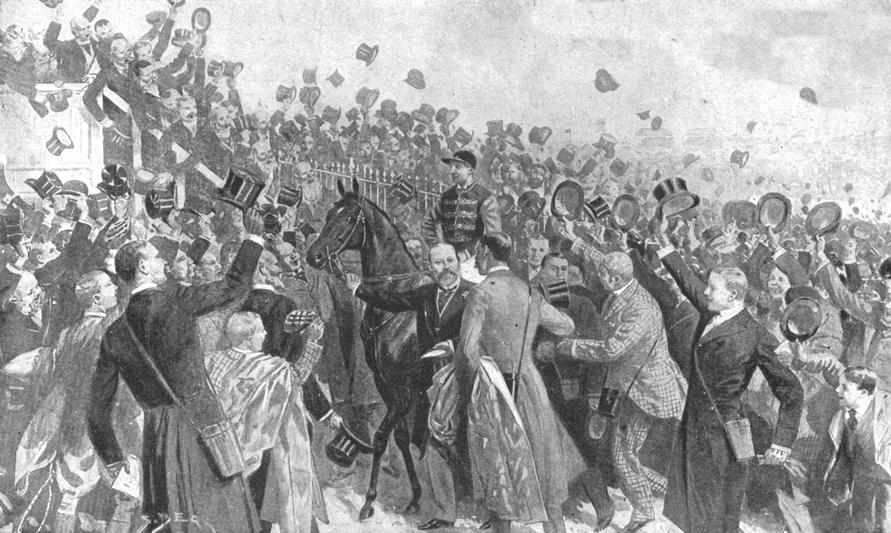 ديربي الأمراء الأول ، 1896: صاحب السمو الملكي يقود البرسيمون ، 1901. بواسطة غير معروف