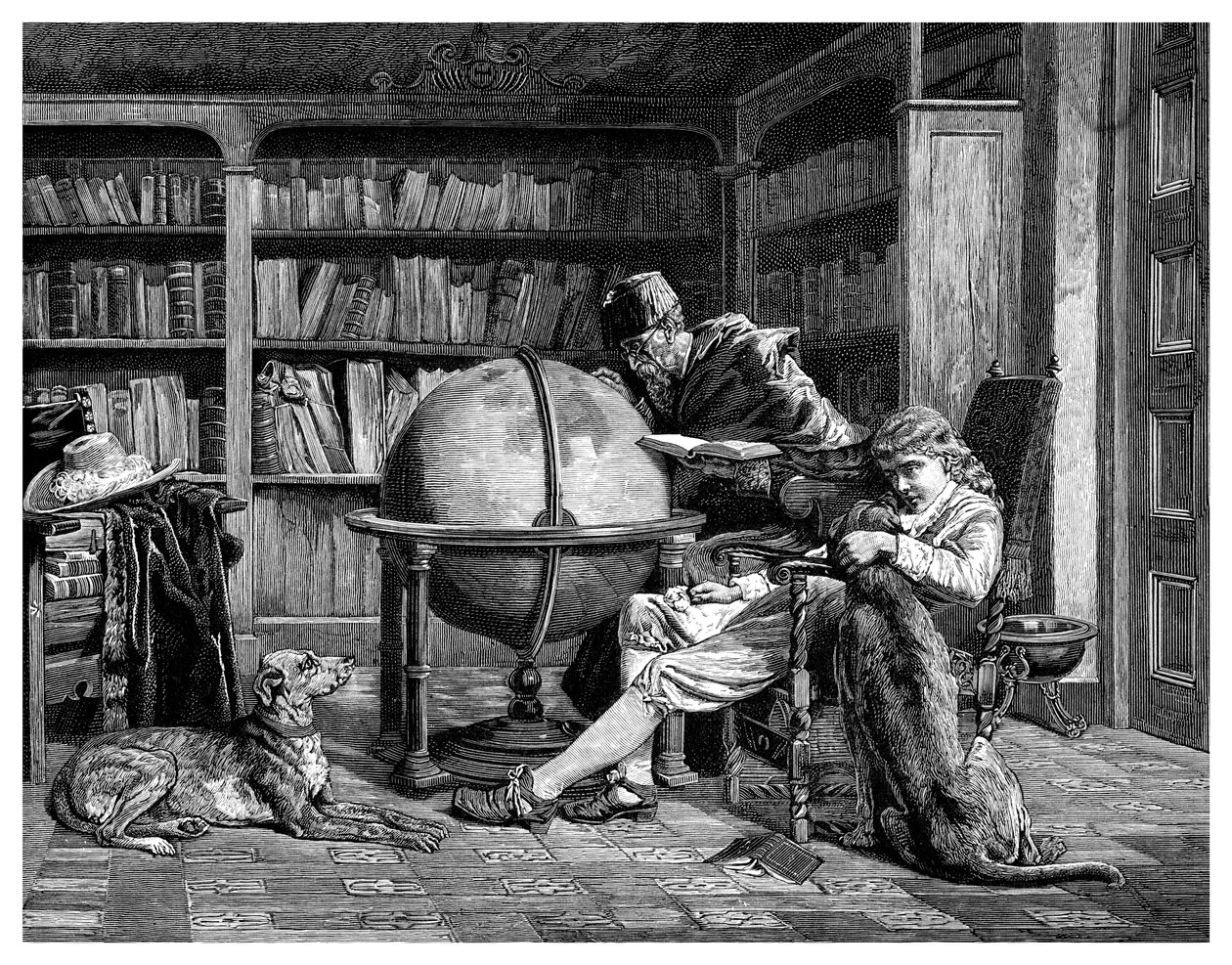 الأستاذ و تلميذه ، 1882 بواسطة غير معروف