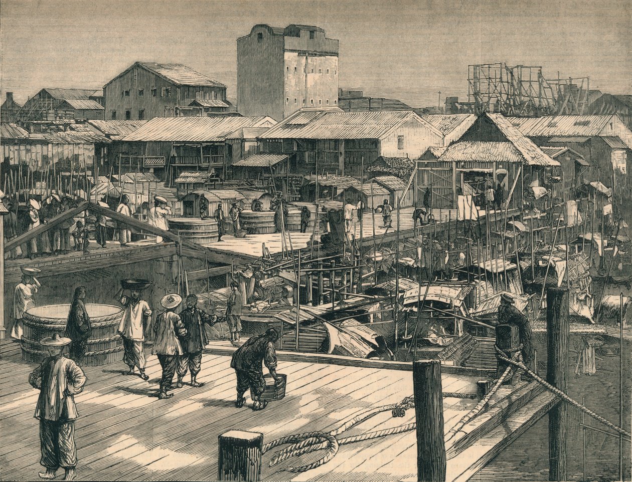 أعمال الشغب الأخيرة في كانتون ، c1883. بواسطة غير معروف