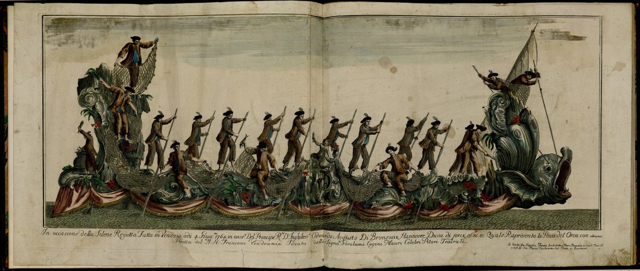 سباق القوارب في البندقية تكريما للأمير إدوارد 1739-1767 ، دوق يورك ، في 4 يونيو 1764 ، حوالي 1764 بواسطة غير معروف