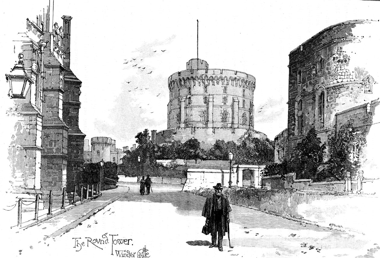 The Round Tower، Windsor Castle، Berkshire، 1900 بواسطة غير معروف