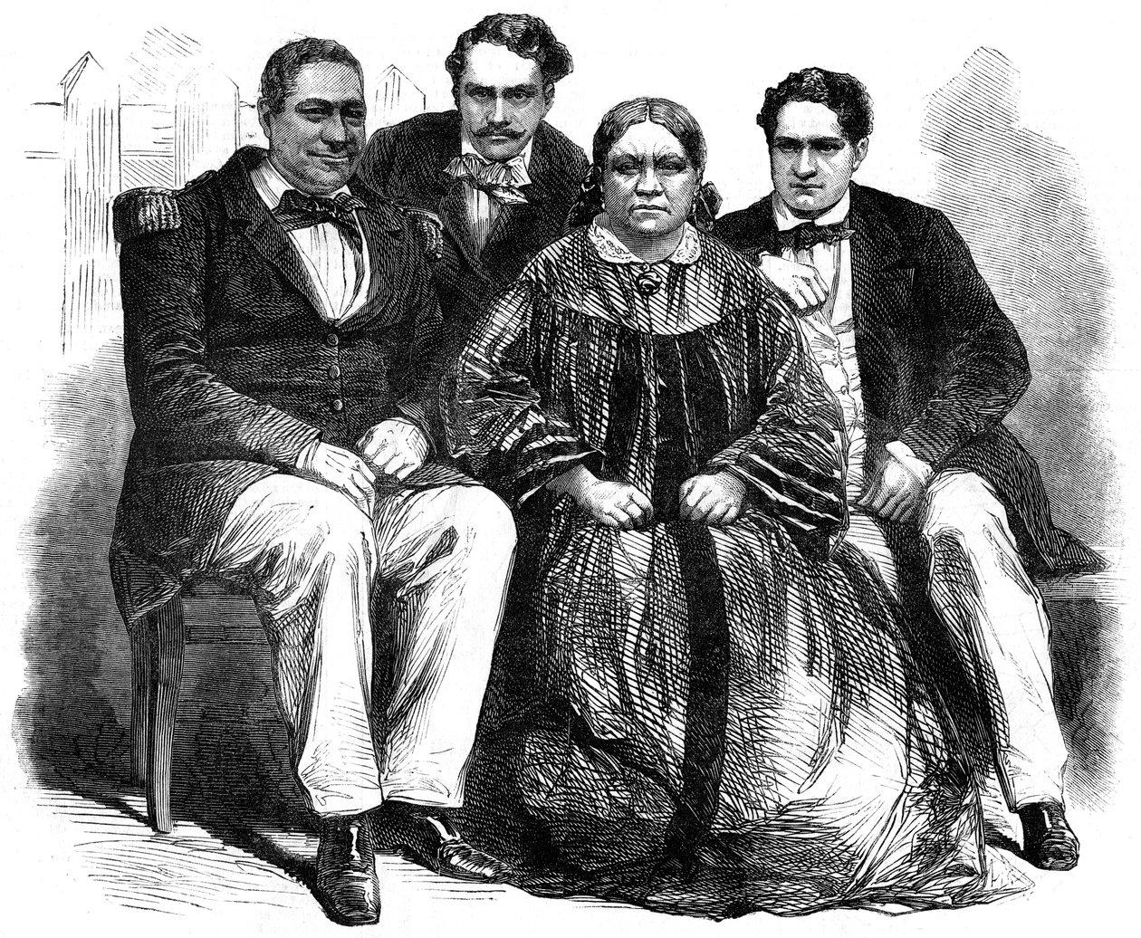 الأسرة الملكية في تاهيتي ، 1864 بواسطة غير معروف