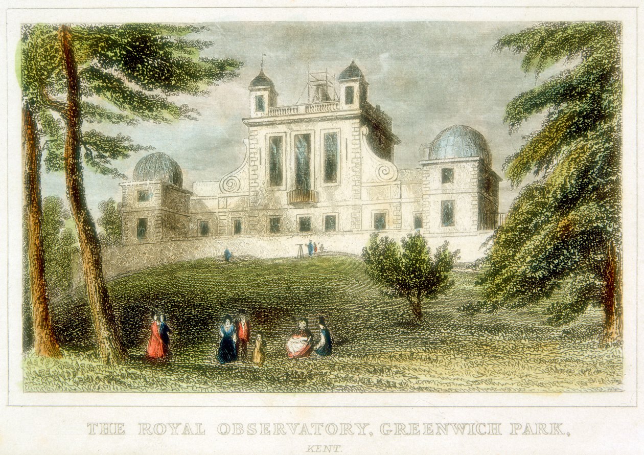 المرصد الملكي غرينتش ، Flamsteed House ، Greenwich Park ، London ، c1835 بواسطة غير معروف