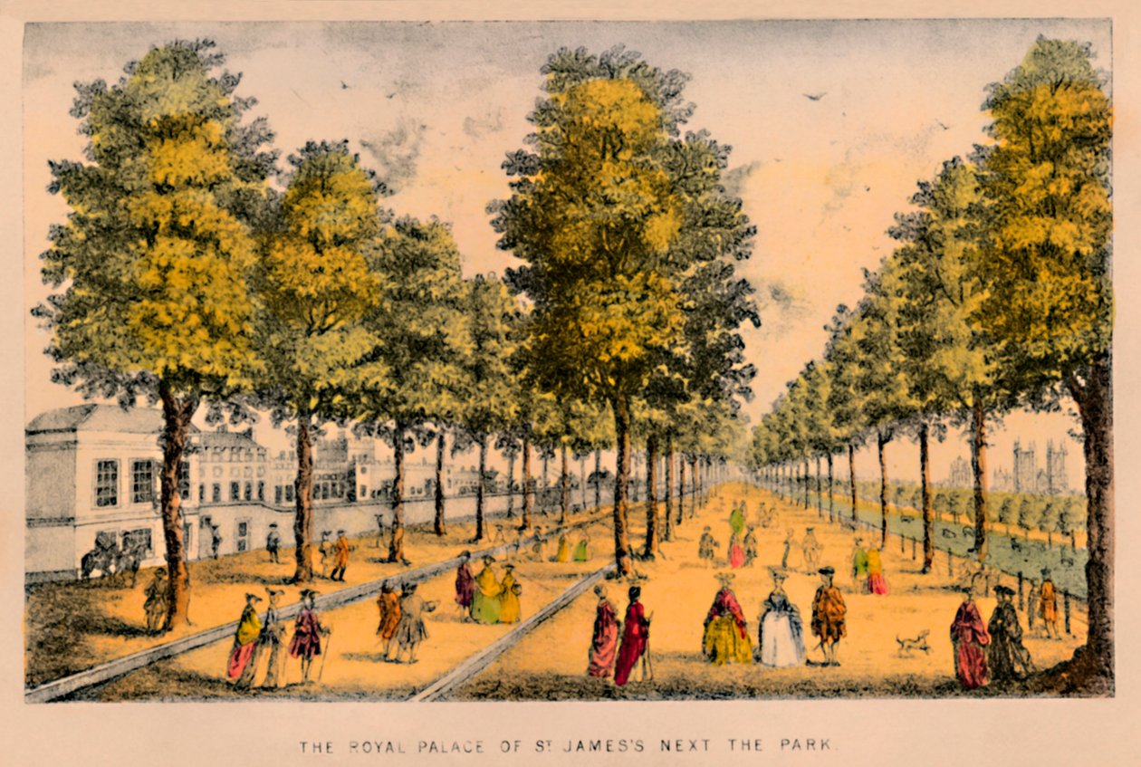 القصر الملكي للقديس جاميس بجوار الحديقة ، c1870 بواسطة غير معروف