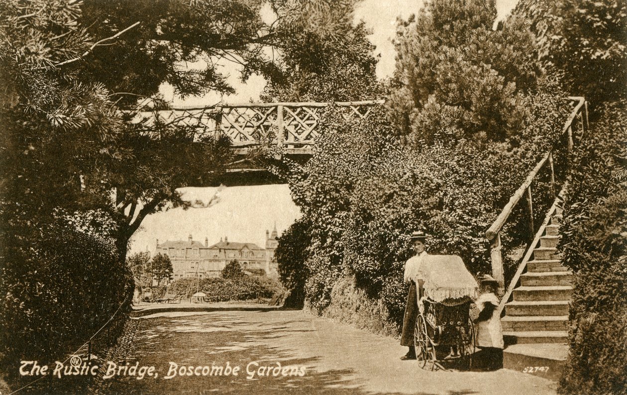 جسر ريفي ، حدائق بوسكومب ، بورنموث ، دورست ، c1900-c1919 بواسطة غير معروف