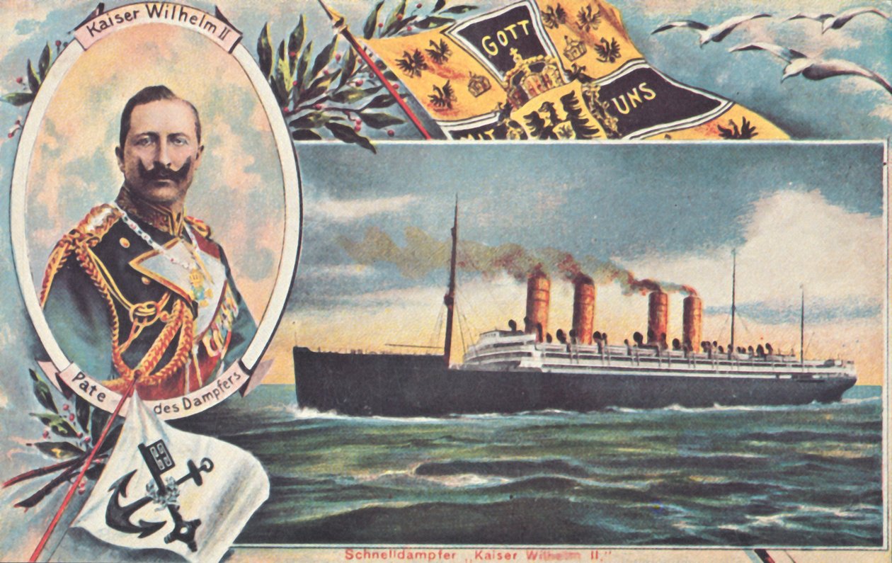 The SS Kaiser Wilhelm II، c1910. بواسطة غير معروف