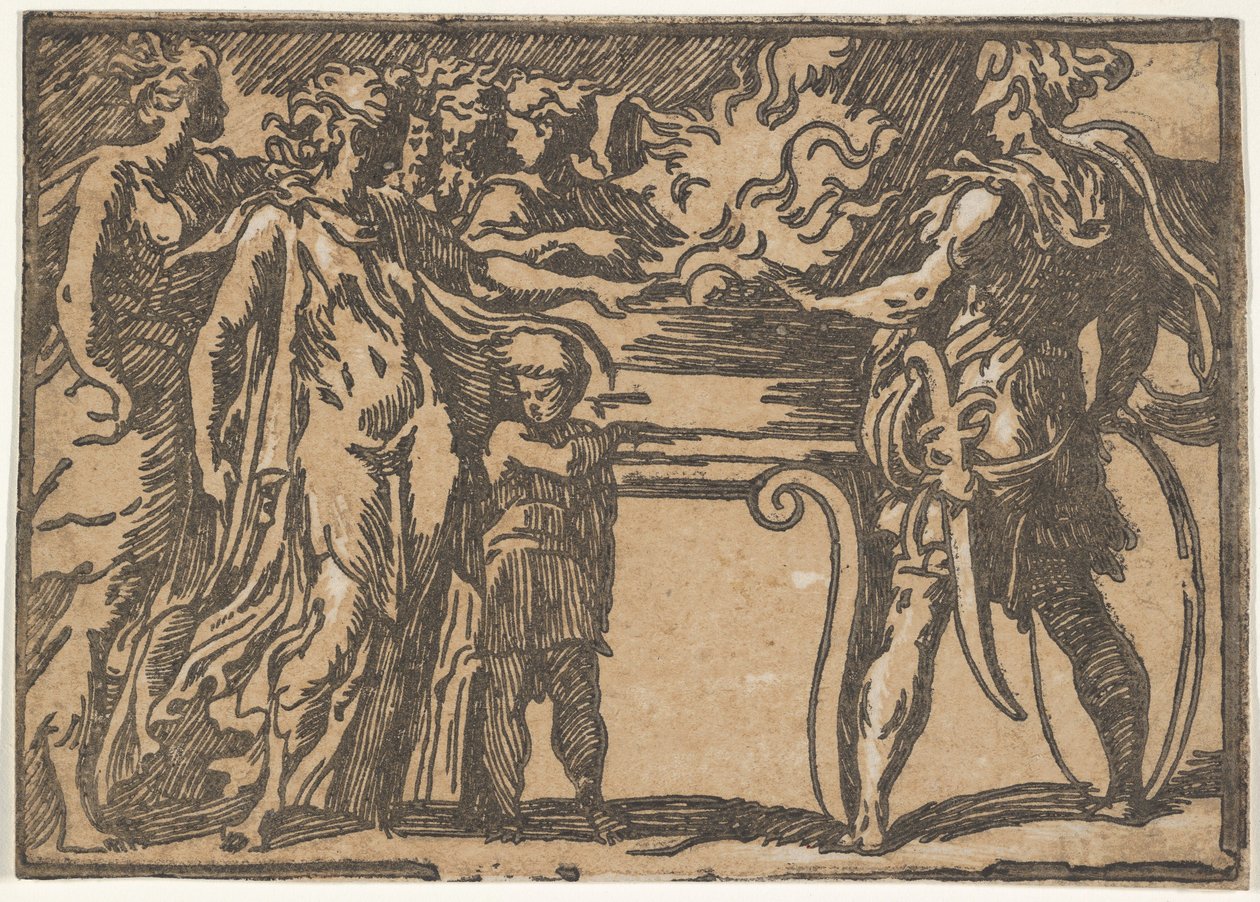 التضحية أو Scaevola ، بعد Parmigianino ، القرن السادس عشر. بواسطة غير معروف