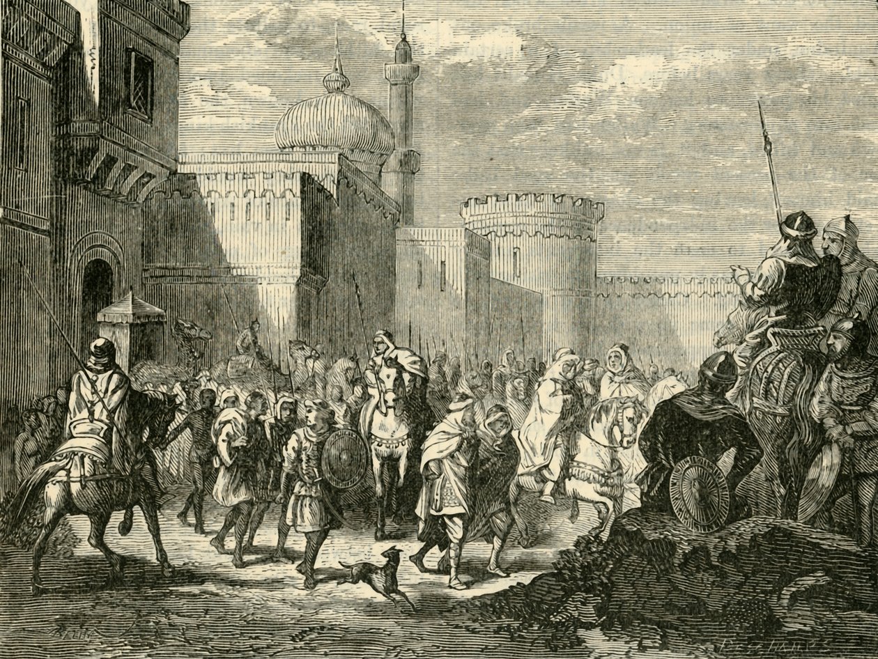 The Saracens Leaving Narbonne ، أعيد إلى الفرنجة ، 737 م ، 1890. بواسطة غير معروف