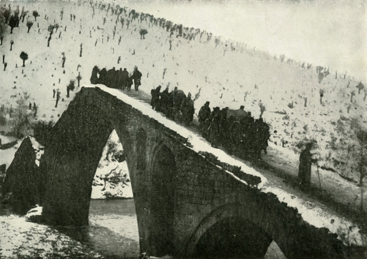 الأركان العامة للجيش الصربي في انسحابهم عبر ألبانيا ، 1919. بواسطة غير معروف