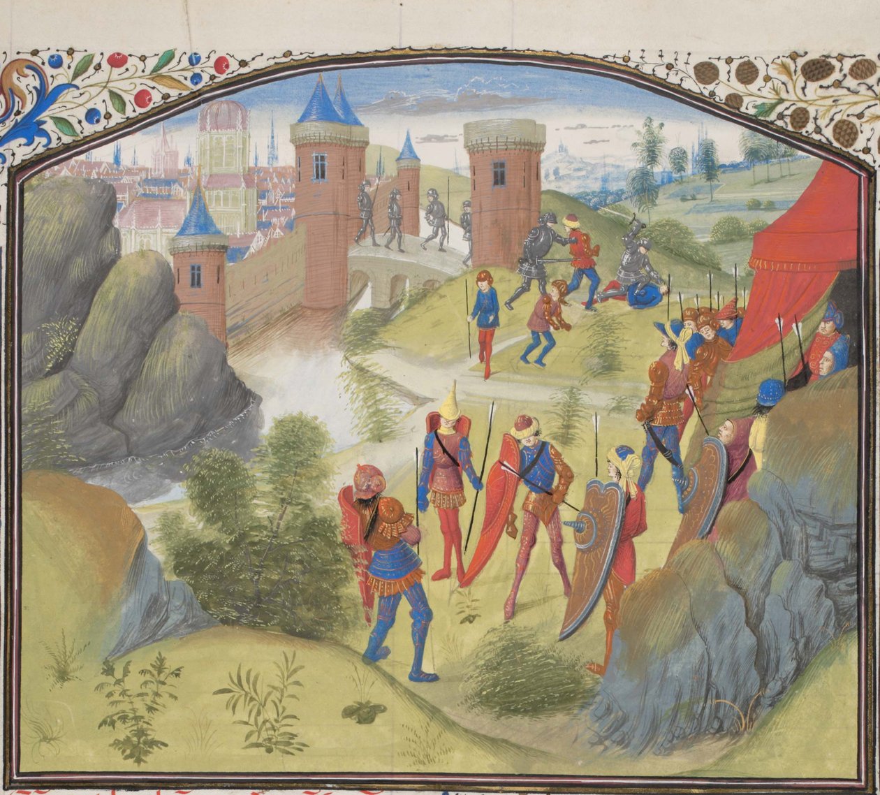 حصار أنطاكية. صورة مصغرة من الهستوريا بواسطة ويليام صور ، 1460 بواسطة غير معروف