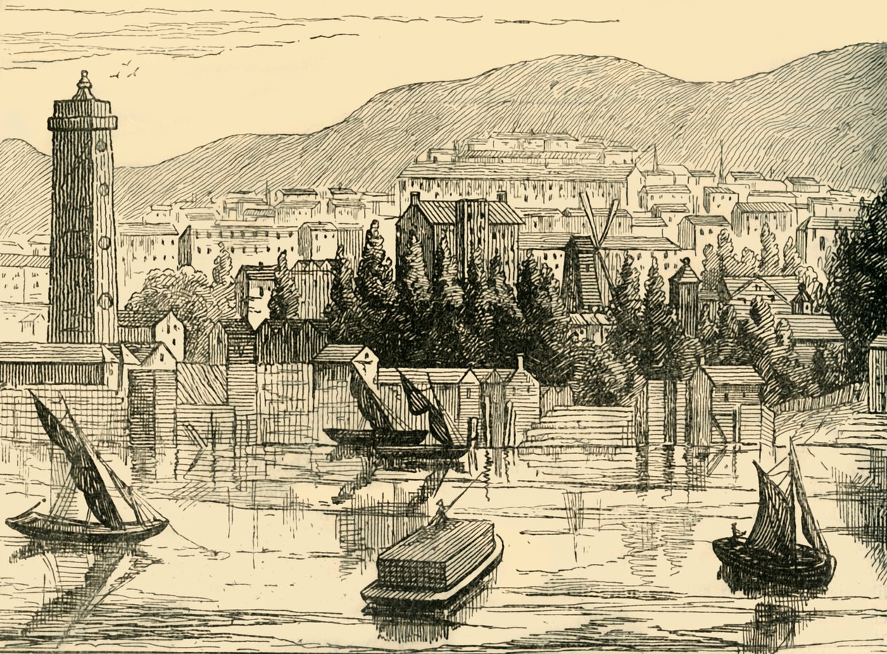 الجانب الجنوبي من نهر التايمز ، مأخوذ من شرفة أديلفي ، 1770 ، c1878. بواسطة غير معروف
