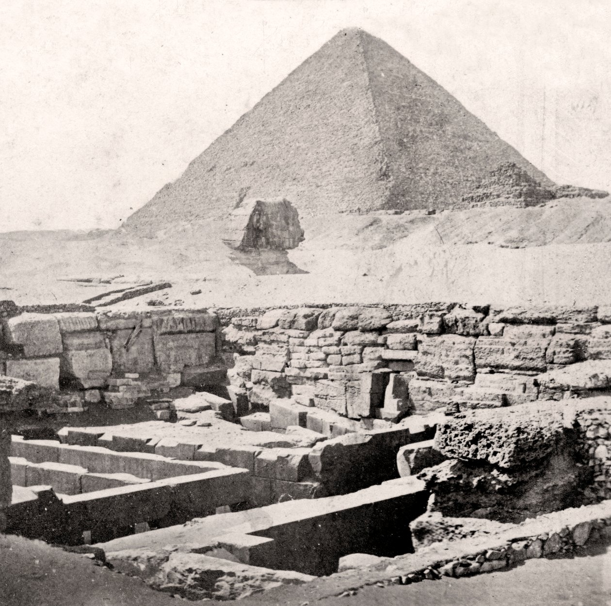 أبو الهول والهرم الأكبر ، مصر ، أوائل القرن العشرين بواسطة غير معروف
