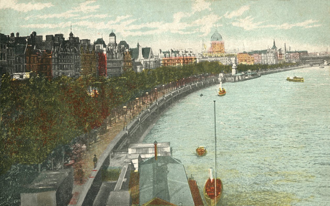 The Thames Embankment ، لندن ، c1915. بواسطة غير معروف