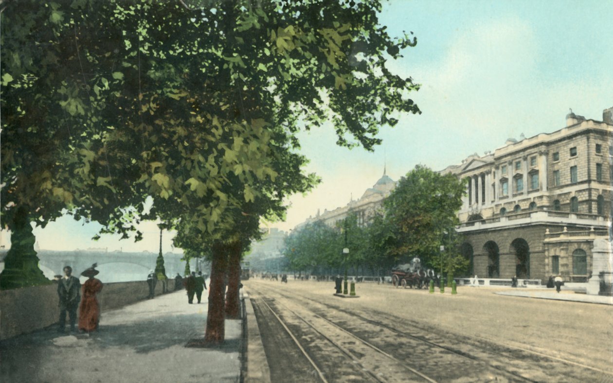 The Thames Embankment and Somerset House ، لندن ، c1915. بواسطة غير معروف