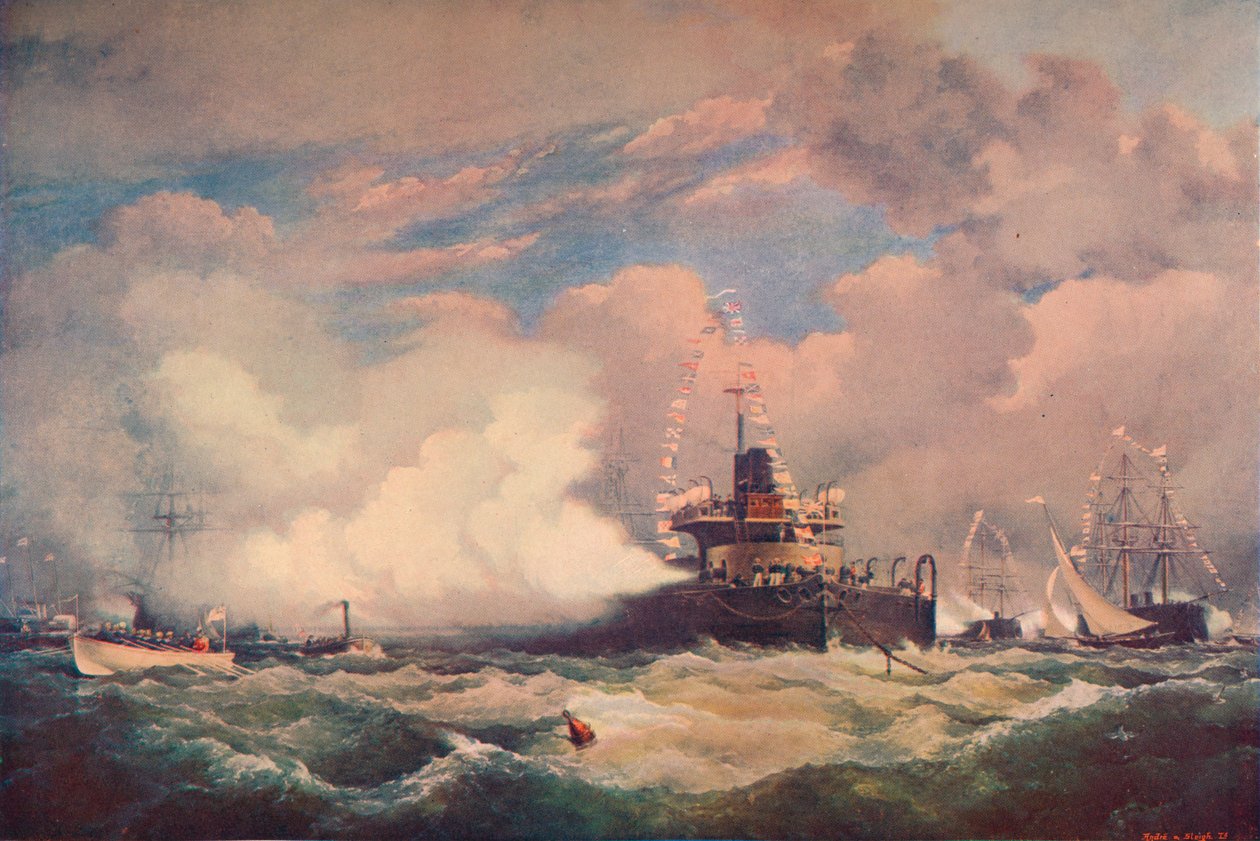 تدمير سفينة برج درع يرتدي في Spithead ، 1873 1906 بواسطة غير معروف
