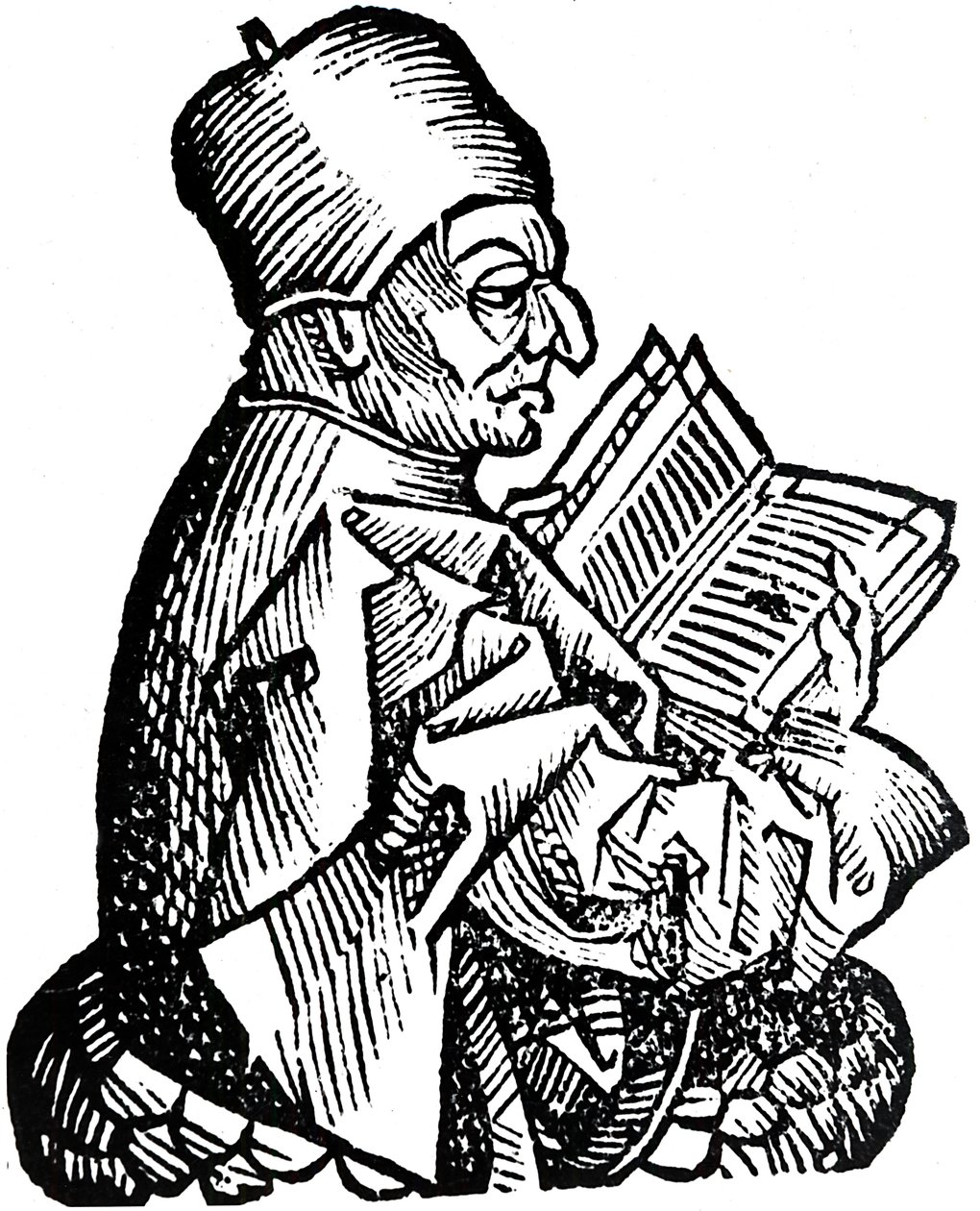 The Venerable Bede c673-735 ، اللاهوتي والباحث والمؤرخ الأنجلو ساكسوني ، 1493 بواسطة غير معروف
