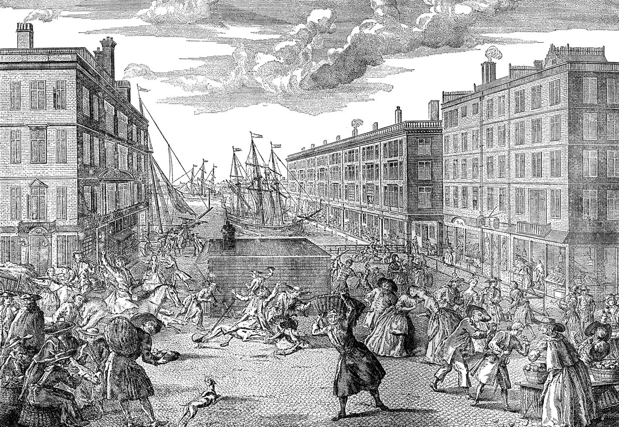 The View and Humours of Billingsgate، 1736 بواسطة غير معروف