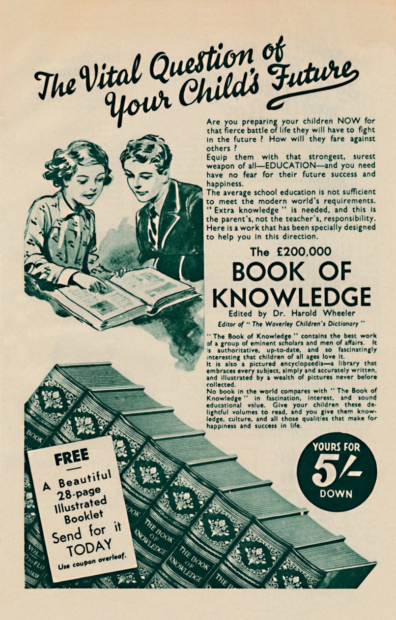 السؤال الحيوي لمستقبل طفلك - كتاب المعرفة ، 1935 بواسطة غير معروف