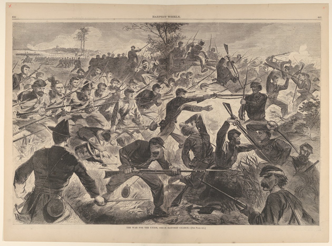 الحرب من أجل الاتحاد ، 1862 - A Bayonet Charge Harpers Weekly، Vol. السابع ، 12 يوليو 1862. بواسطة غير معروف
