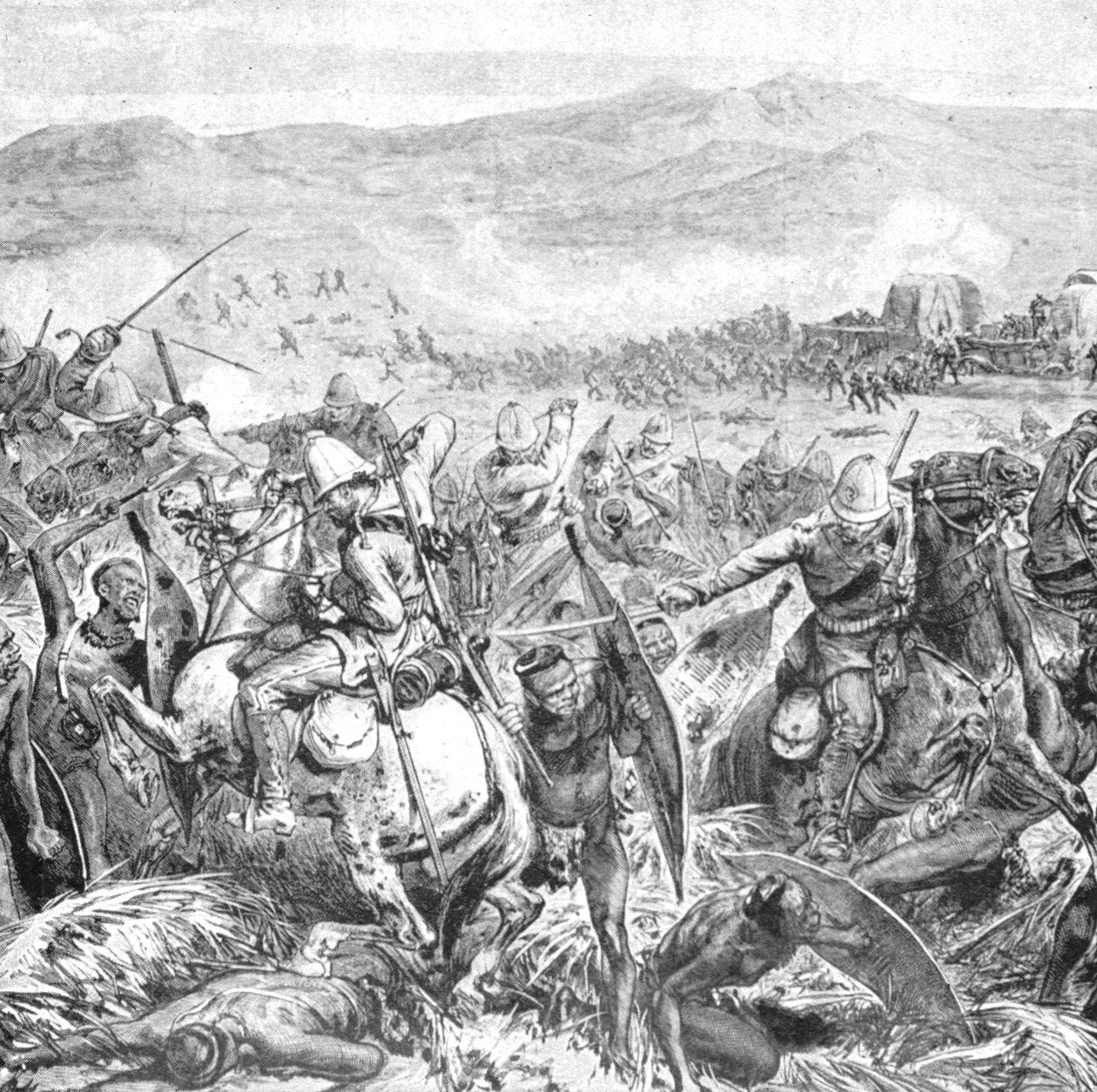 حرب الزولو ، 1879: صد الزولو الأخير في جينجويلوفو ، 2 أبريل 1901. بواسطة غير معروف