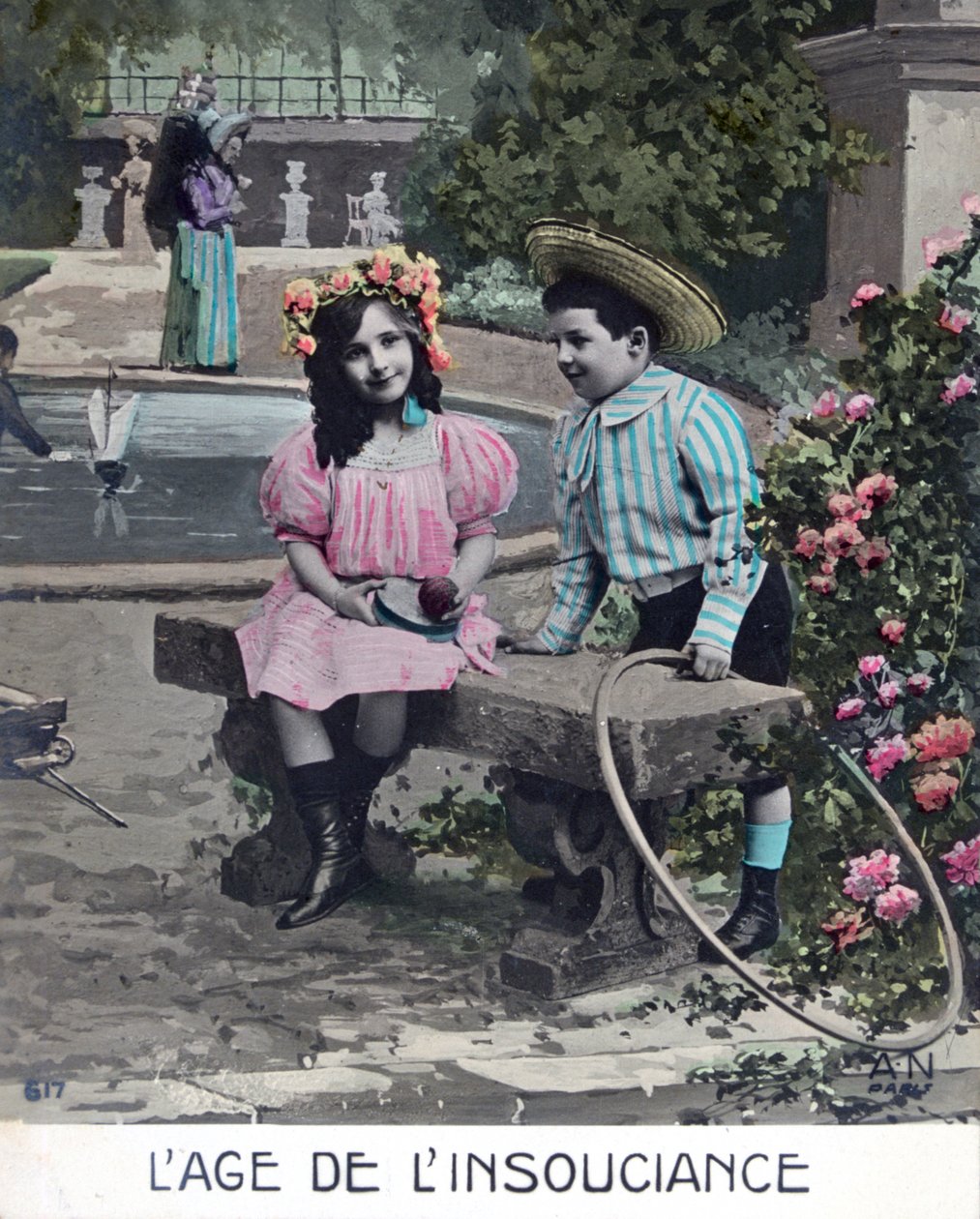 عصر البراءة ، بطاقة بريدية فرنسية ، c1900 بواسطة غير معروف