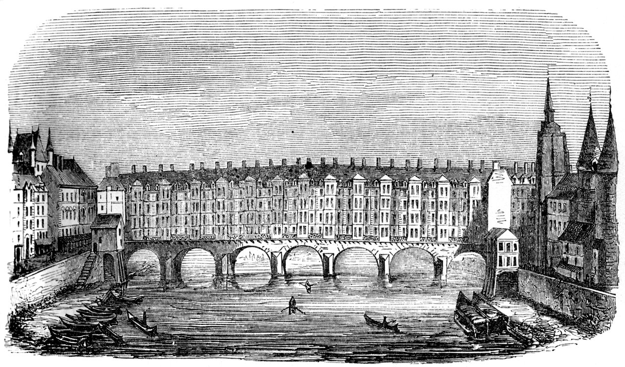 The Pont aux Changers القديمة ، باريس ، فرنسا ، القرن السادس عشر 1849 بواسطة غير معروف