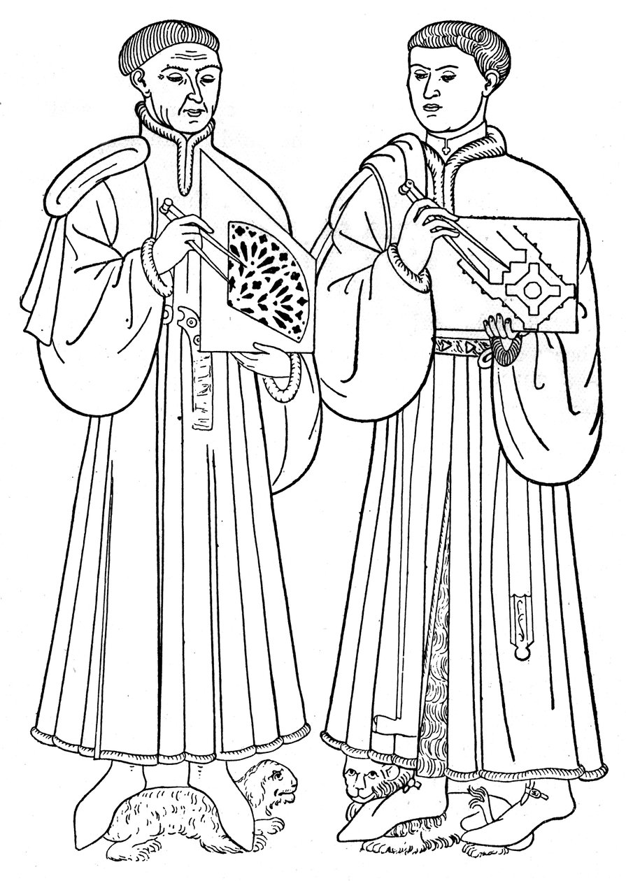 المهندسين المعماريين لكنيسة سانت أوين ، روان ، c1440 ، 1910 بواسطة غير معروف