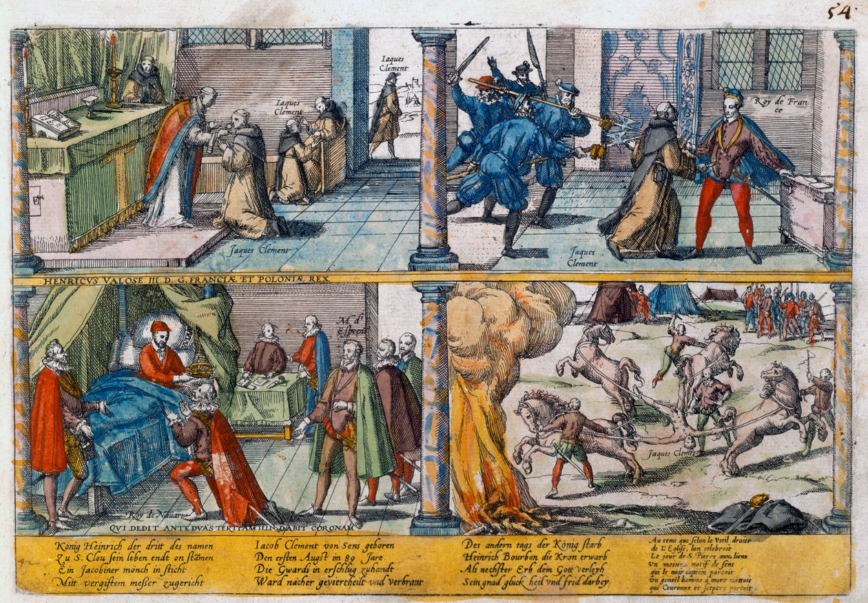 اغتيال هنري الثالث ملك فرنسا عام 1589 بواسطة غير معروف