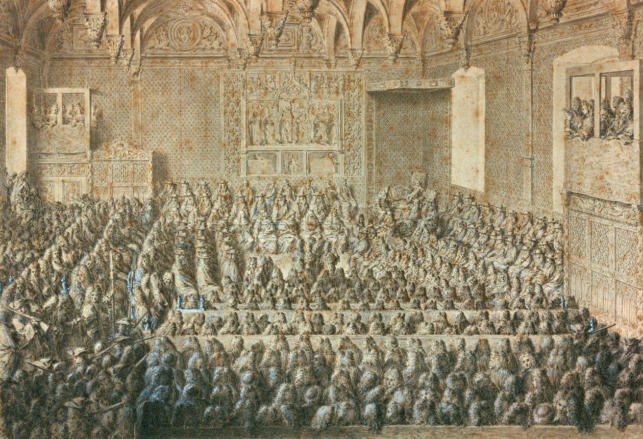 أعلن مجلس السوربون خلع هنري الثالث ، يناير 1589. متحف كارنافاليت ، باريس بواسطة غير معروف