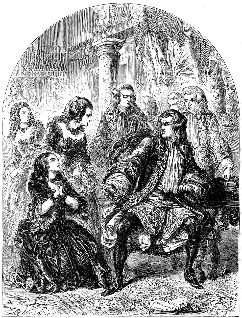 كونتيسة ديروينتواتر تتوسل من أجل حياة زوجها ، 1715-1716 بواسطة غير معروف