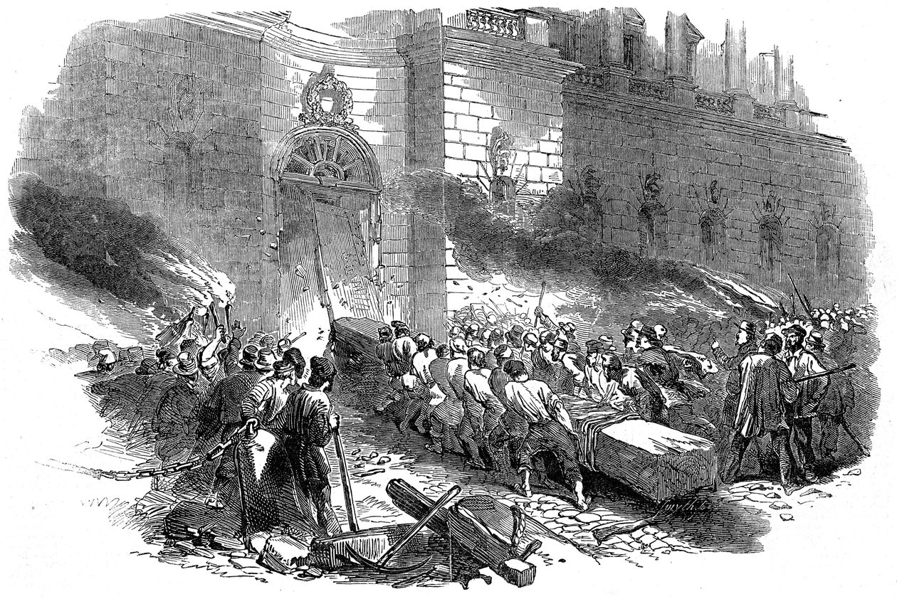 حشد اقتحام ارسنال في برلين ، ثورة في بروسيا ، مارس 1848 بواسطة غير معروف