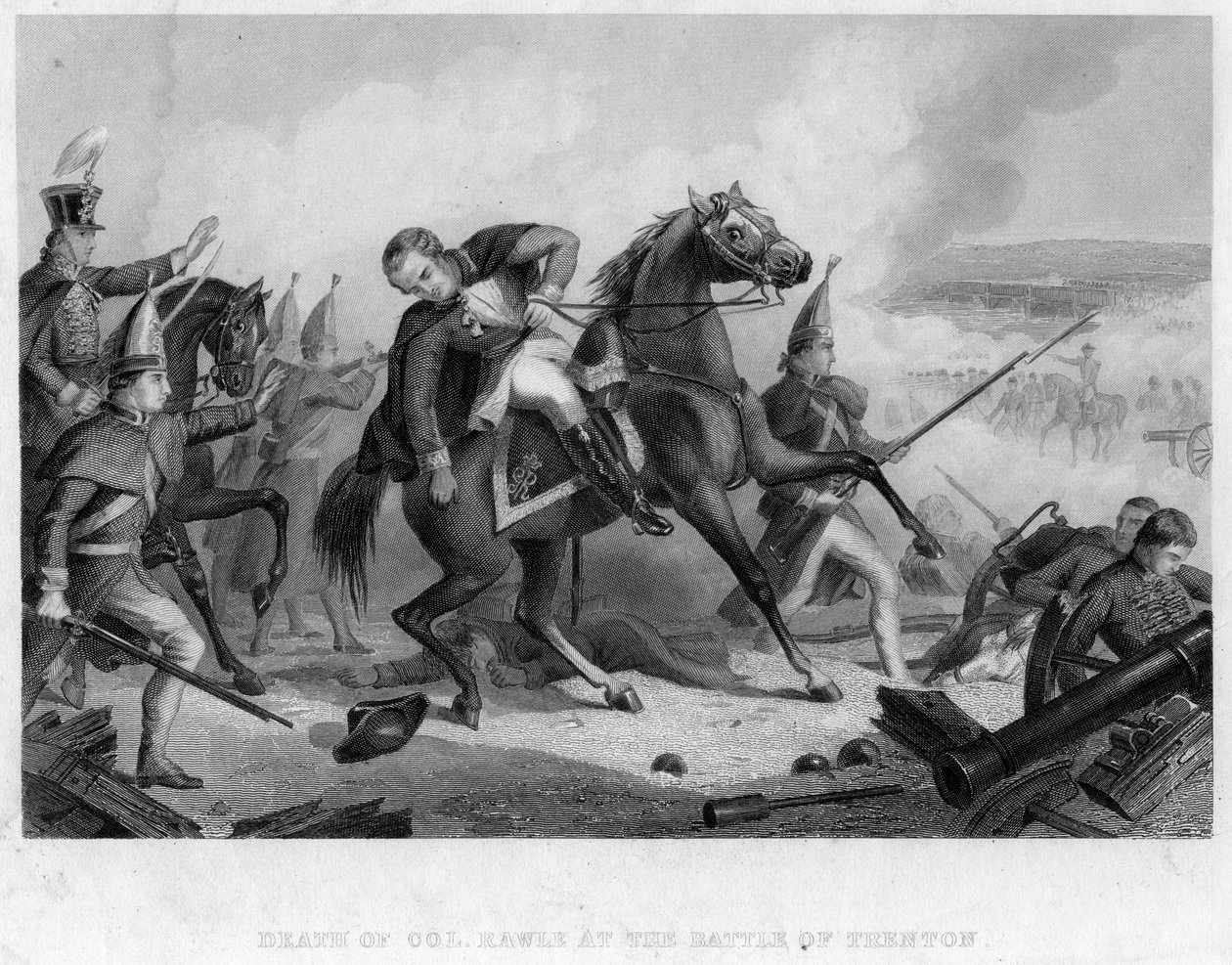 وفاة العقيد رولي في معركة ترينتون ، 1776 بواسطة غير معروف