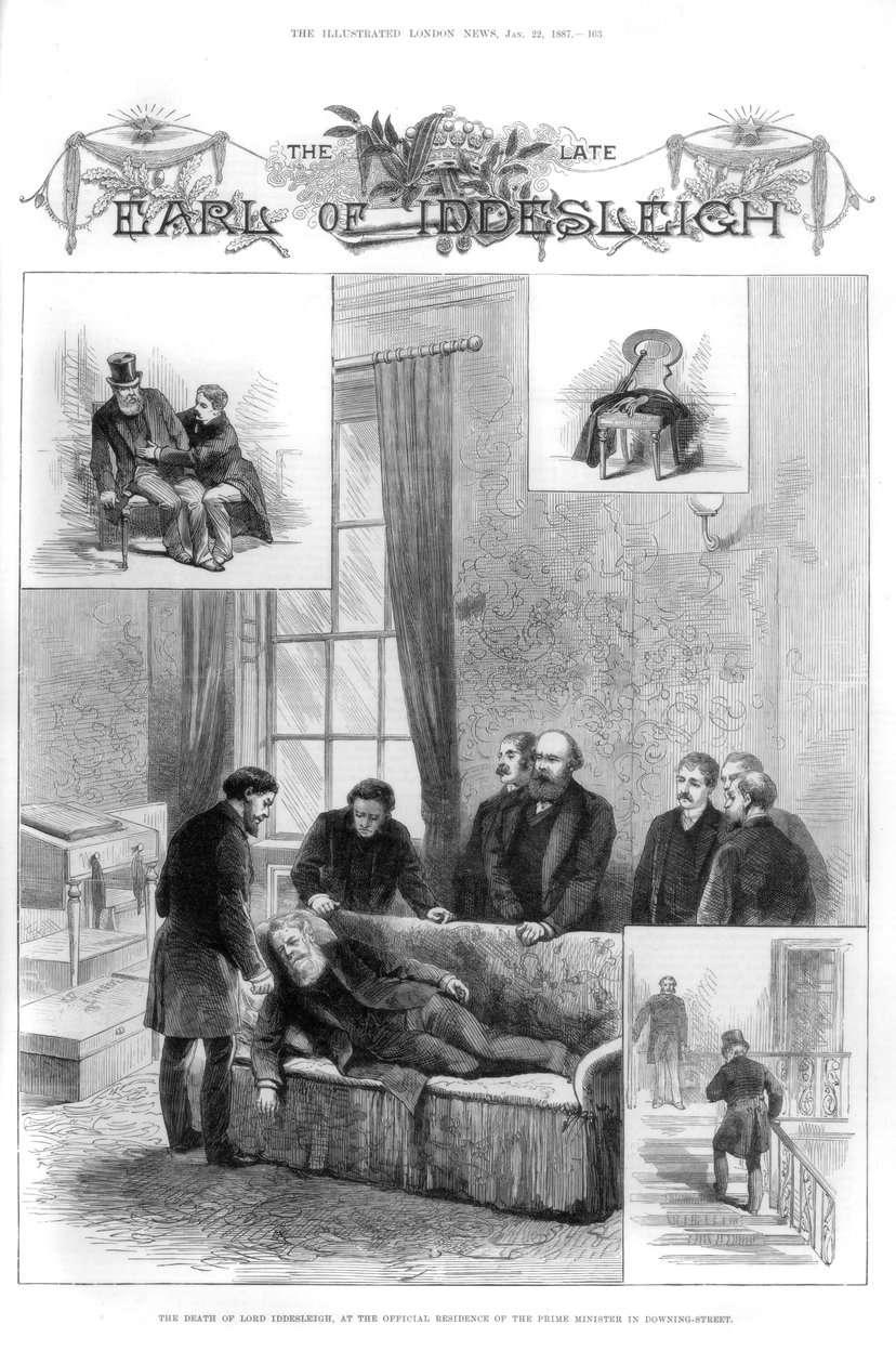 وفاة اللورد Iddesleigh في داونينج ستريت ، لندن ، 1887 بواسطة غير معروف