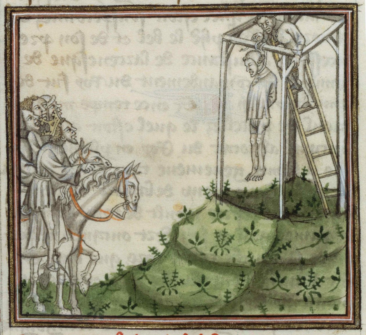إعدام Enguerrand de Marigny. من Grandes Chroniques de France ، القرن الرابع عشر. بواسطة غير معروف