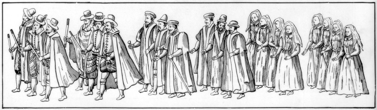 الأشخاص المؤمنون الذين قادوا الموكب في جنازة إليزابيث ، 1603 1901 بواسطة غير معروف