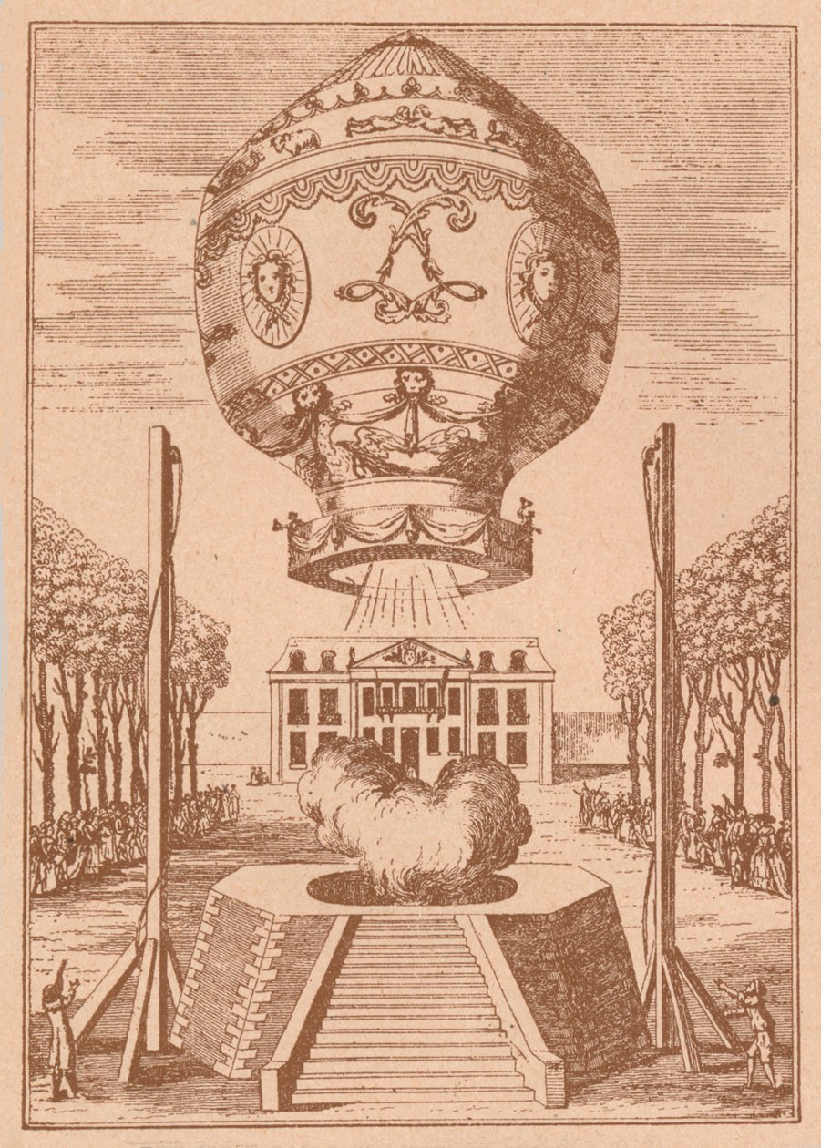 أول صعود بالون ، c1785 1919 بواسطة غير معروف