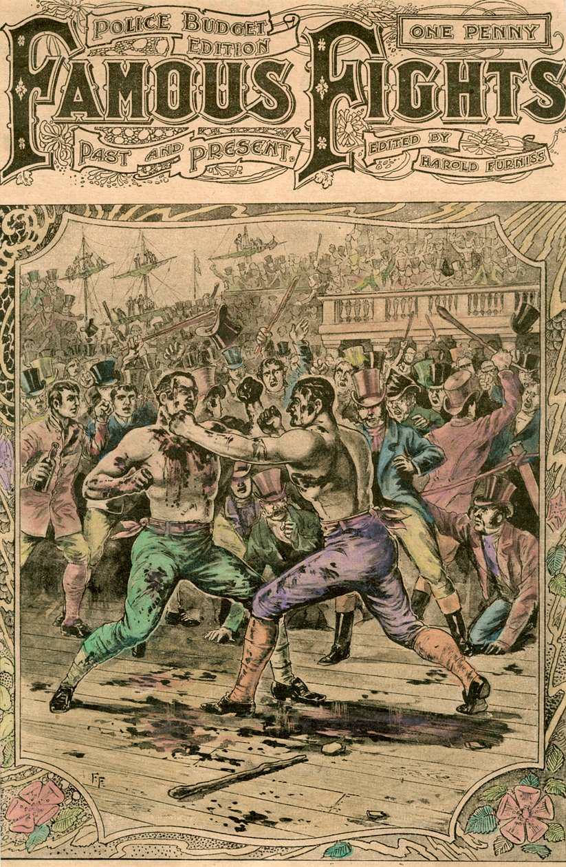 المعركة الأولى بين توم سبرينغ وجاك لانجان ، 1824 أواخر القرن التاسع عشر أو أوائل القرن العشرين بواسطة غير معروف