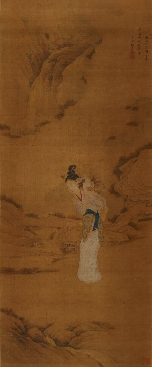 الإلهة ماجو مع سلة من الزهور ، أسرة تشينغ 1645-1911 بواسطة غير معروف