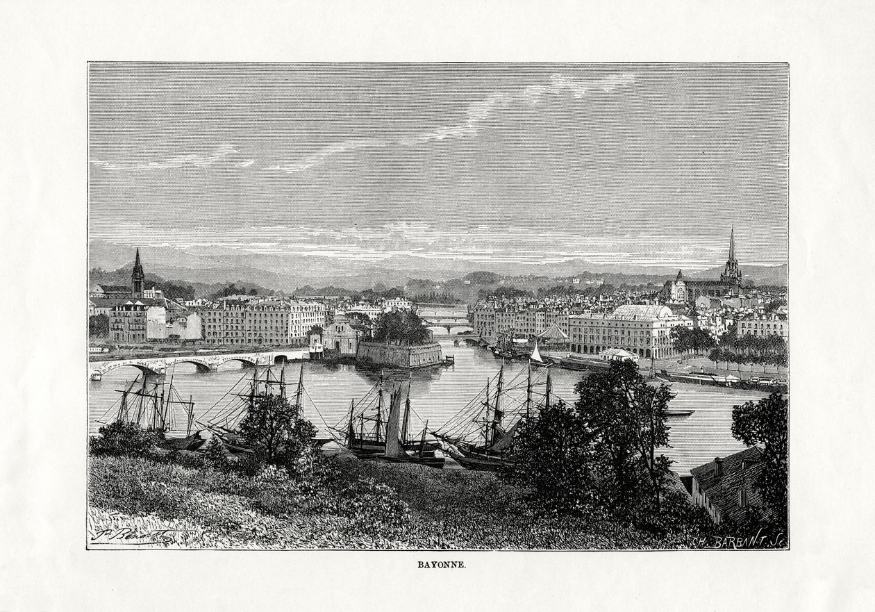 الميناء في بايون ، فرنسا ، 1879 بواسطة غير معروف