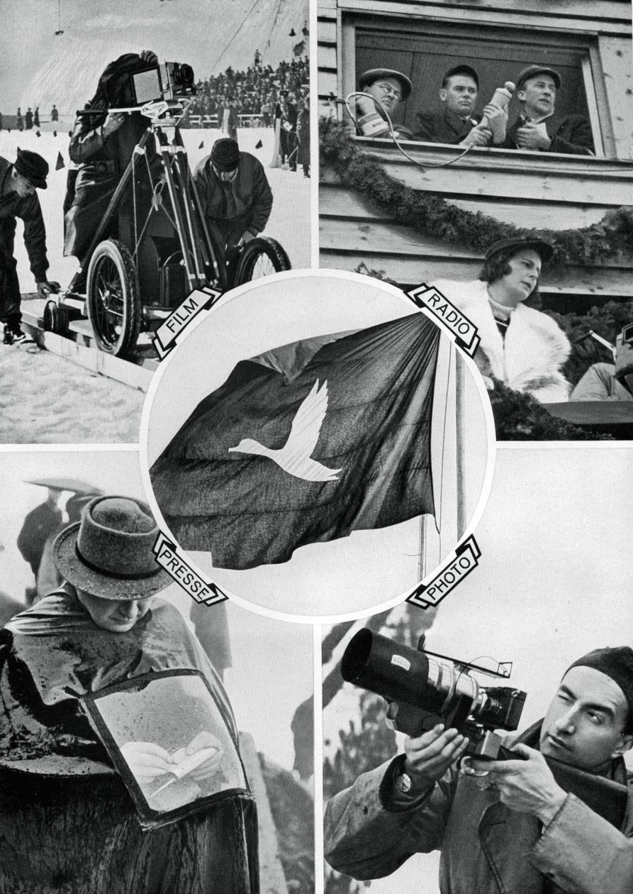 وسائل الإعلام في العمل ، الألعاب الأولمبية الشتوية ، غارميش بارتنكيرشن ، ألمانيا ، 1936 بواسطة غير معروف