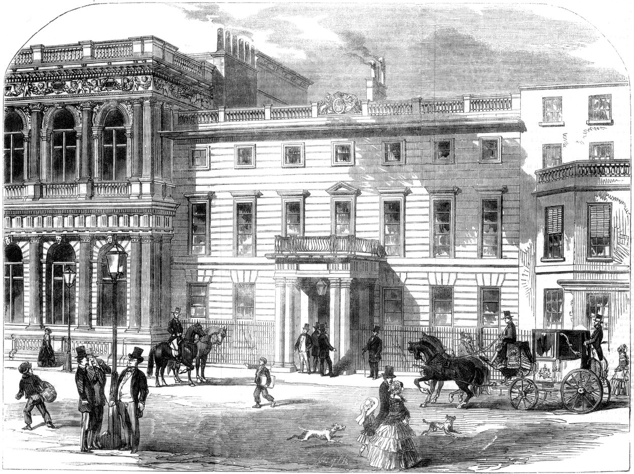 المكتب الجديد لقسم الحرب ، باكنغهام هاوس ، بال مول ، لندن ، 1855 بواسطة غير معروف