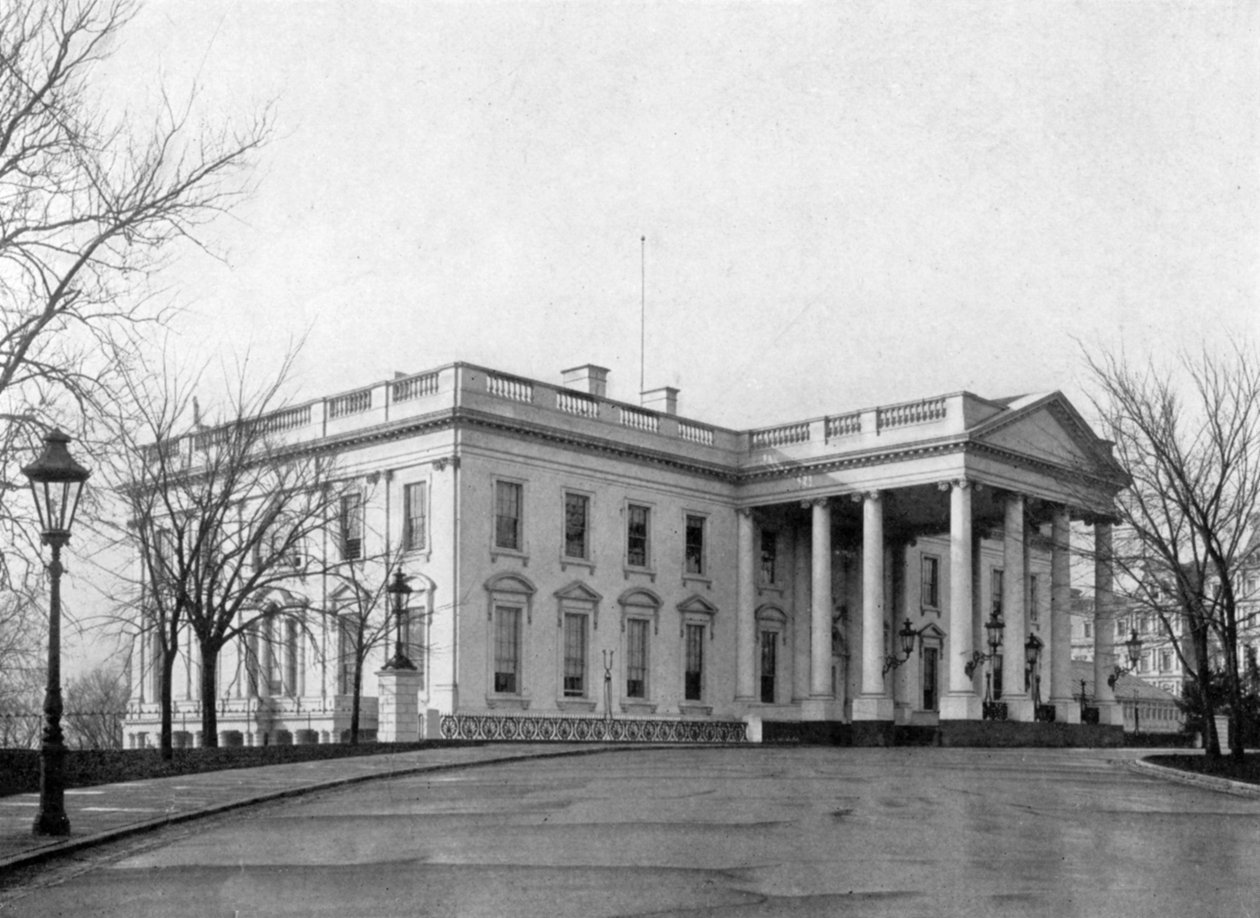الرواق الشمالي للبيت الأبيض ، واشنطن العاصمة ، الولايات المتحدة الأمريكية ، 1908 بواسطة غير معروف