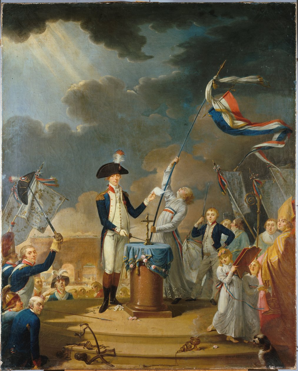 قسم La Fayette في مهرجان الاتحاد ، 14 يوليو 1790 ، 1791. بواسطة غير معروف