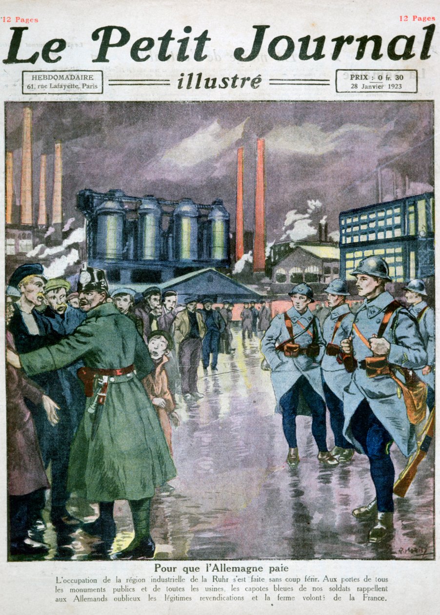 احتلال القوات الفرنسية والبلجيكية للرور عام 1923 بواسطة غير معروف