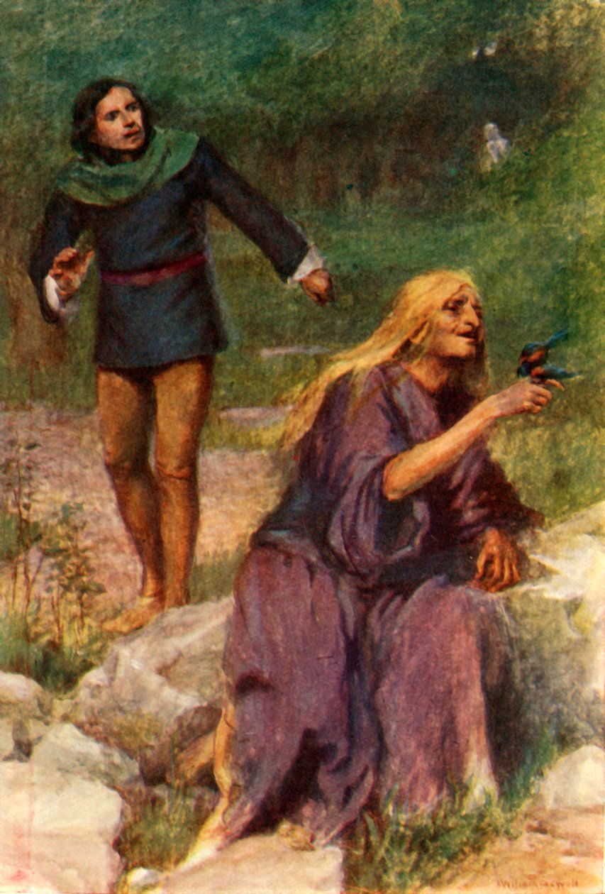 "المرأة العجوز كانت مستغرقة في اللعب بالطائر" ، 1917. بواسطة غير معروف